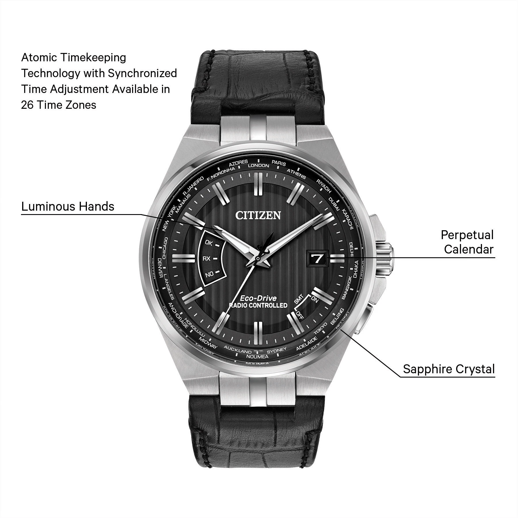 ULTIMATE HERITAGE　CITIZEN Eco-Drive World Perpetual A-T - Men's Eco-Drive CB0160-00E Steel Watch | CITIZEN